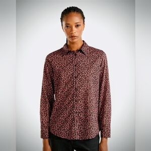 United Colors Of Benetton Floral Print Ladies Shirt - Black and Pink Sz Large